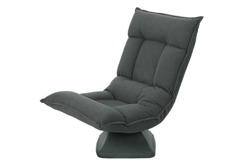 MC Star Relaxsessel Bodenstuhl 360° Drehbar Bodensessel mit 5-Fach Verstellbarer (Rückenlehne, Klappbares Bodensofa Meditationsstuhl Gepolstert Lazy Sofa für Wohnzimmer Gaming & Lesen Dunkelgrau) von MC Star