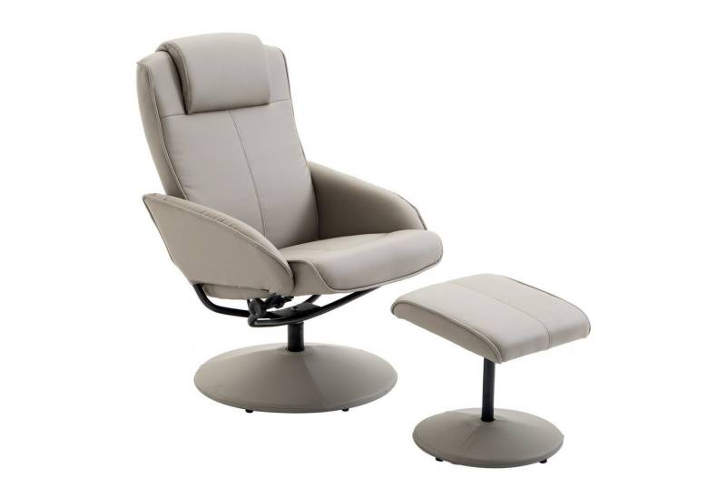 MC Star Relaxsessel Fernsehsessel 360° drehbar mit Fußstütze in Grau, L78 × B67 × H98 cm (bequemer Armsessel für Wohnzimmer) von MC Star