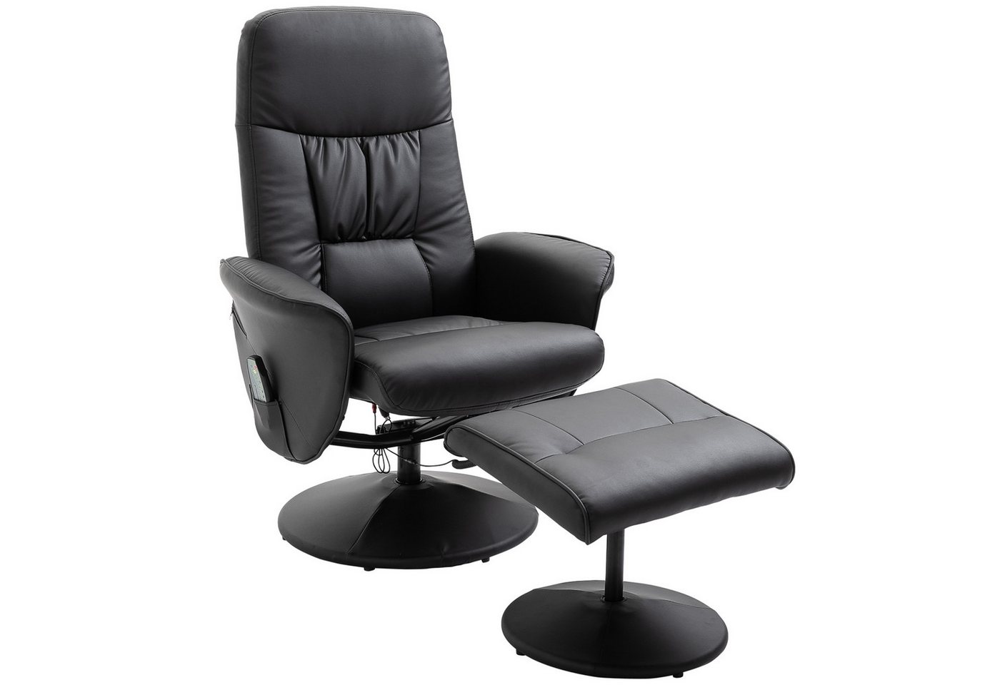 MC Star Relaxsessel Fernsehsessel Massagesessel mit hocker Stauraum (mit 10 Vibrationpunkte Kunstleder Schwarz 76 x 81 x 105 cm) von MC Star