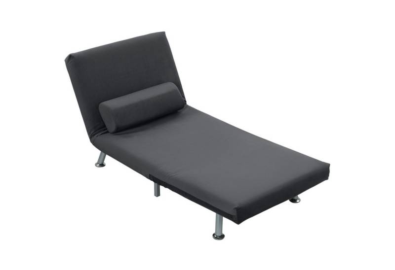 MC Star Relaxsessel Klappsessel mit Bettfunktion, klappbarer Relaxsessel in Samtoptik (Verstellbare Rückenlehne, 75 x 70 x 75 cm, Grau) von MC Star