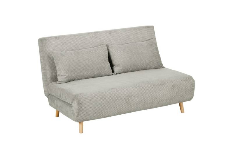 MC Star Schlafsofa Klappbett mit Bettfunktion, Rückenkissen, Polstersofa, mit Verstellbarer Rückenlehne, Samtoptik, 141 x 90 x 81 cm, Grau von MC Star