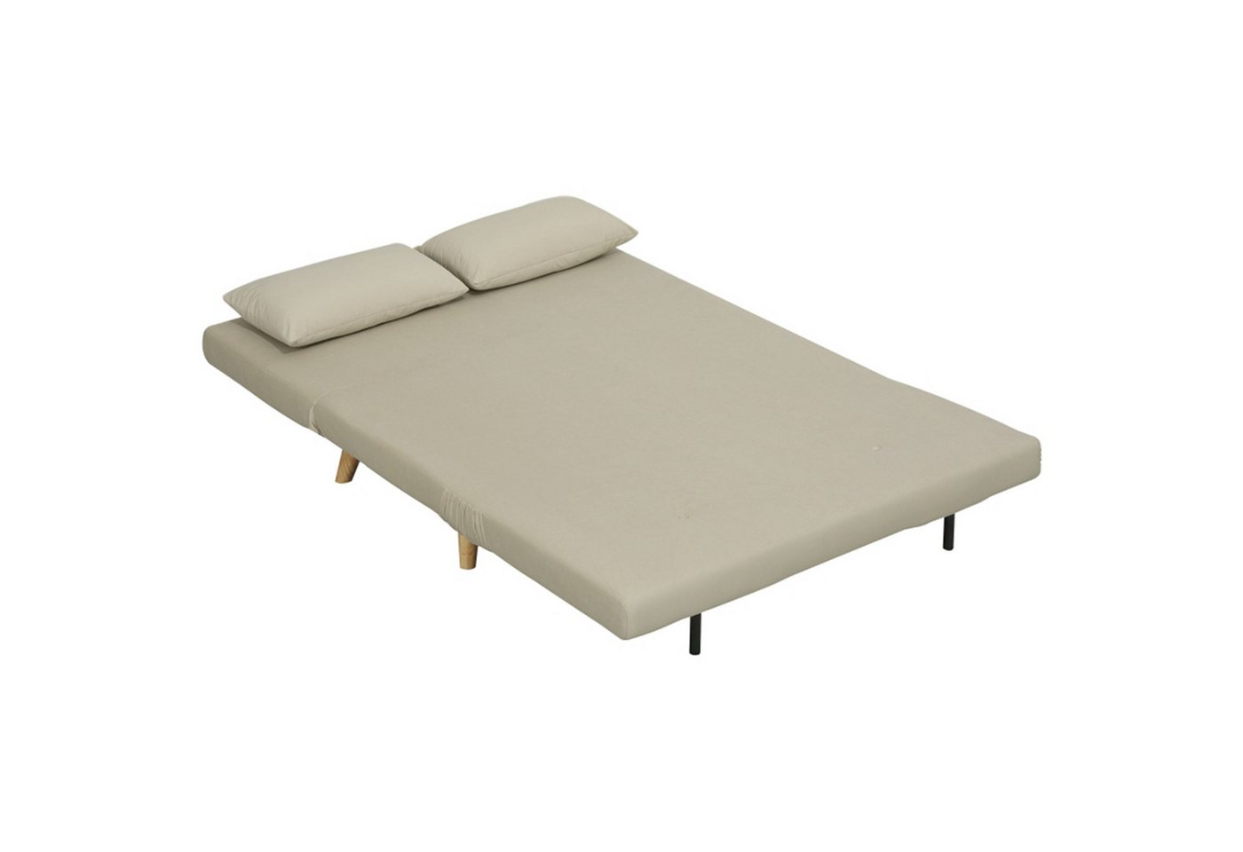 MC Star Schlafsofa Sofa mit Schlaffunktion 130 X 78 cm Couch mit Lendenkissen, Samtoptik, Verstellbarer Rückenlehne für Wohnzimmer, Schlafzimmer, Beige MC Star Schlafsofa Sofa mit Schlaffunktion 130 X 78 cm Couch mit Lendenkissen, Samtoptik, Verstellbarer Rückenlehne für Wohnzimmer, Schlafzimmer, Beige von MC Star