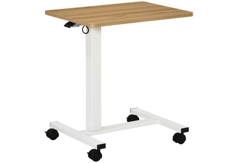 MC Star Schreibtisch höhenverstellbar mit Rollen C-förmig platzsparend Laptoptisch (Natur Weiß 70-110 cm bis 70 kg) von MC Star