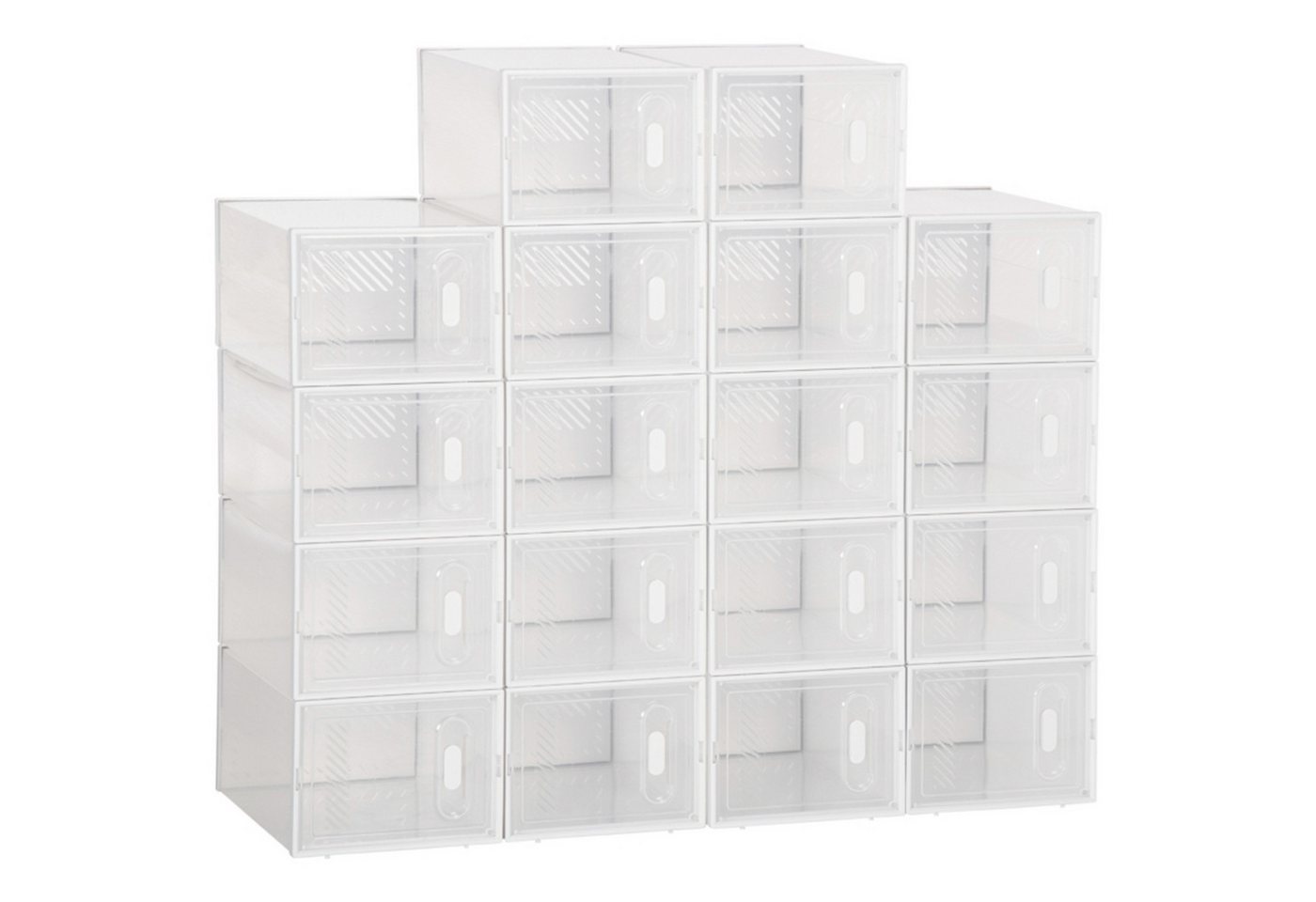 MC Star Schuhregal Set von 18 modularen Schuhablageboxen mit transparenten Türen, Maße 25L x 35B x 19H cm 18-tlg. MC Star Schuhregal Set von 18 modularen Schuhablageboxen mit transparenten Türen, Maße 25L x 35B x 19H cm 18-tlg. von MC Star