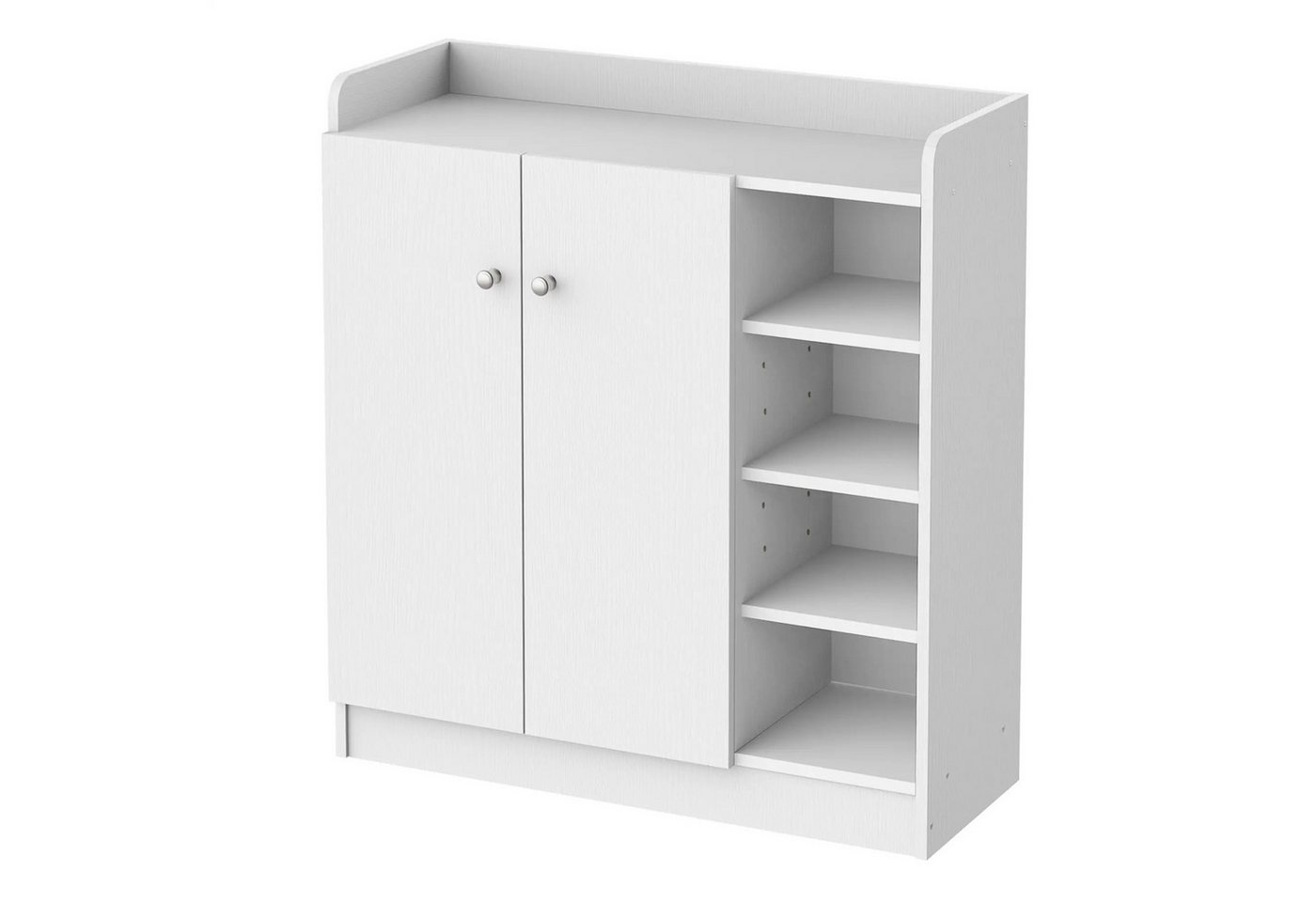 MC Star Schuhschrank Schuhregal Kommode mit 2 Türen und 4 Fächern für Diele in Weiß (83x30x90cm, platzsparend & modern) von MC Star