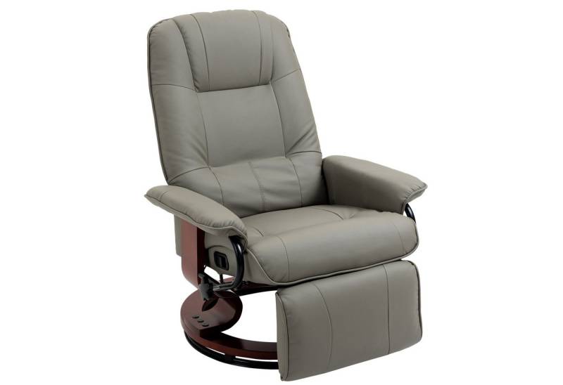 MC Star Sessel 145° neigbar, mit Liegefunktion, Seitenknopfe, Fußstütze (Relaxsessel, Kunstleder, 78 x 87 x 100 cm, Grau) von MC Star