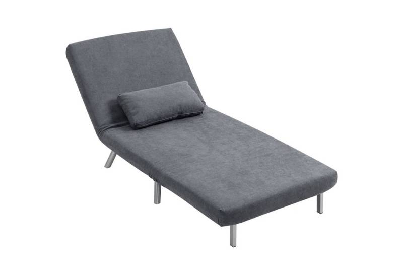 MC Star Sessel Polstersessel mit Bettfunktion, 2-in-1 Design, Schlafsessel, Gästebett (Stoffbezug, mit Kissen, Dunkelgrau) von MC Star