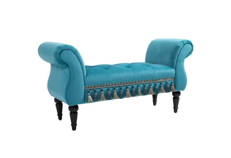 MC Star Sitzbank Luxuriöse Polsterbank, Hockerbank aus Polyester und Kautschukschaum (Stilvoll, Blau, 117x40x58cm) von MC Star