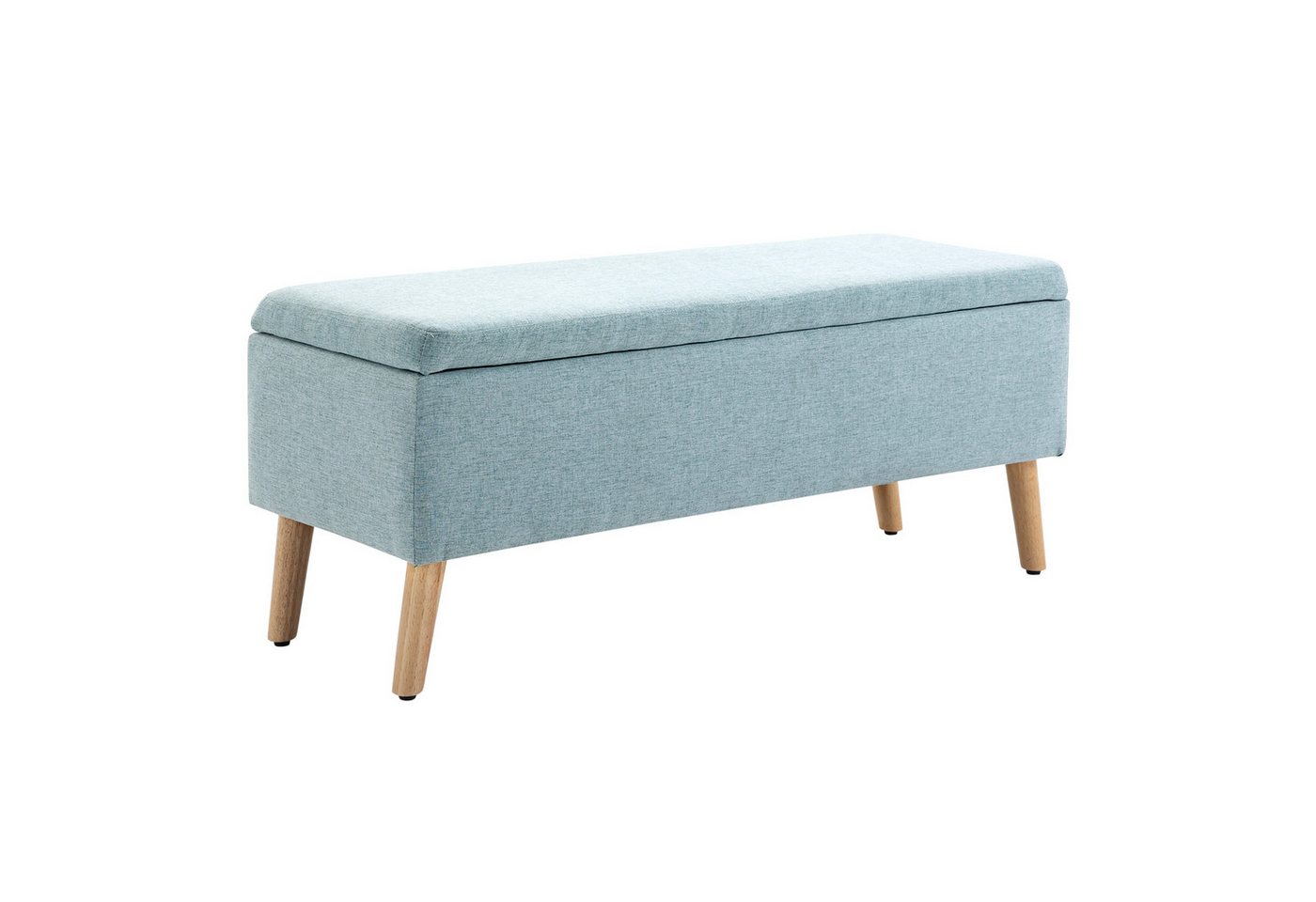 MC Star Sitzbank Polsterbank mit Stauraum 110x39x45cm aus leinenartigem Polyester (und Gummiholz im skandinavischen Design) von MC Star