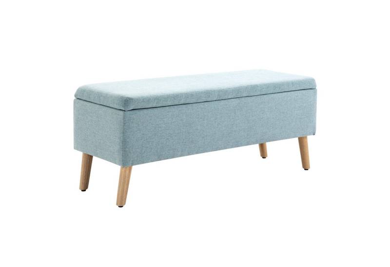 MC Star Sitzbank Polsterbank mit Stauraum 110x39x45cm aus leinenartigem Polyester (und Gummiholz im skandinavischen Design) von MC Star