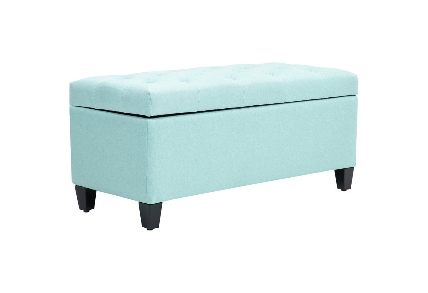 MC Star Sitzbank Polsterbank mit Stauraum Truhenbank Flur Schlafzimmer Wohnzimmer (leinenartiges Polyester Gummiholz Grün 100 x 40 x 44 cm) von MC Star