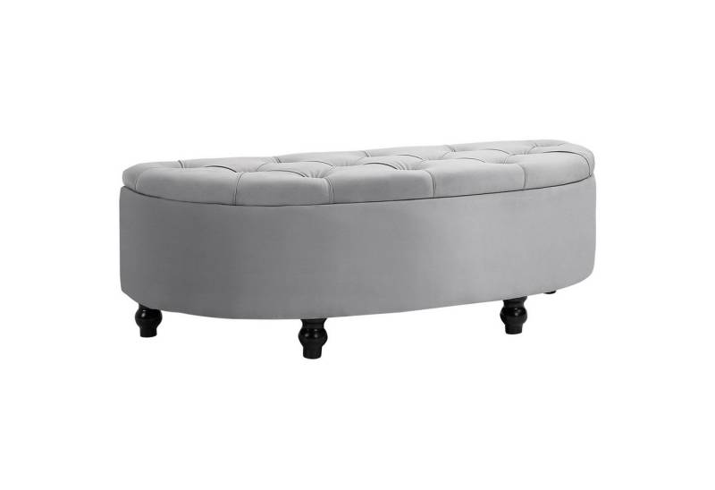 MC Star Sitzbank Stauraum Sitzhocker Aufbewahrungsbox Fußbank Velvet-Touch (Gummiholz Grau Schlafzimmer) von MC Star