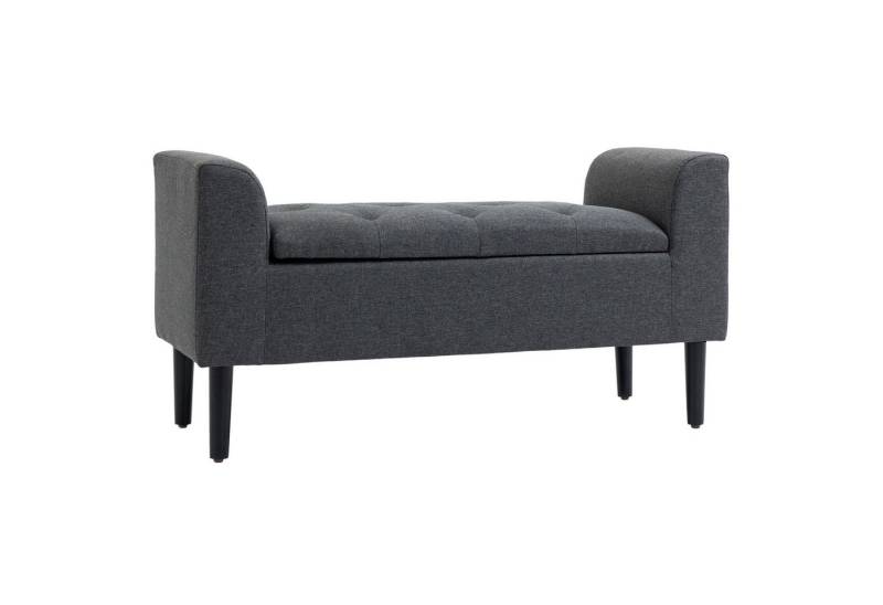 MC Star Sitzbank mit Stauraum Polsterbank Sitzhocker Sitztruhe bis 130 kg belastbar (Leinen-Touch Dunkelgrau, 116 x 44 x 58 cm für Flur & Wohnzimmer) von MC Star