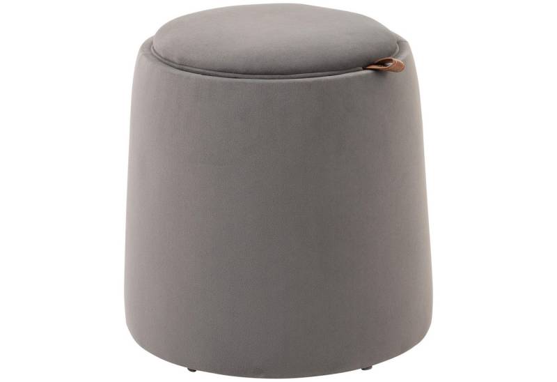 MC Star Sitzhocker 2-in-1 Ottomane runder Polsterhocker Fußbank mit Stauraum (abnehmbarem Deckel in Samtoptik dunkelgrau) von MC Star