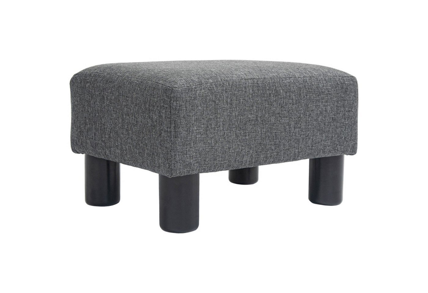 MC Star Sitzhocker Hocker mit Leinenoptik Moderner Fußhocker Polsterhocker (Ottomane für Schlafzimmer, Wohnzimmer, Dunkelgrau) von MC Star