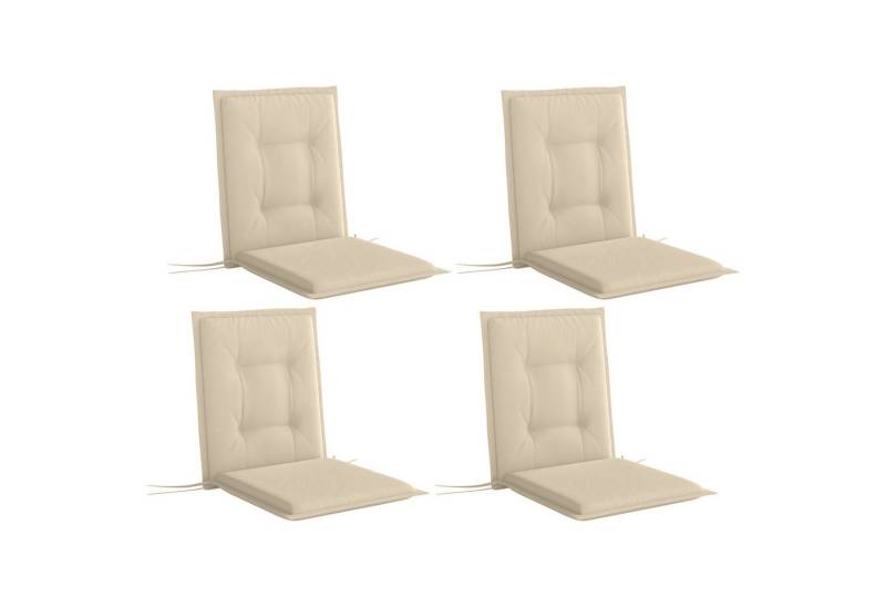 MC Star Sitzkissen 4er Set 108 x 50 x 5 cm Stuhlkissen mit Bändern, Outdoor Indoor, Sitzpolster, Bankpolster für Gartenmöbel, Sitzsthul, Essstuhl, Beige von MC Star