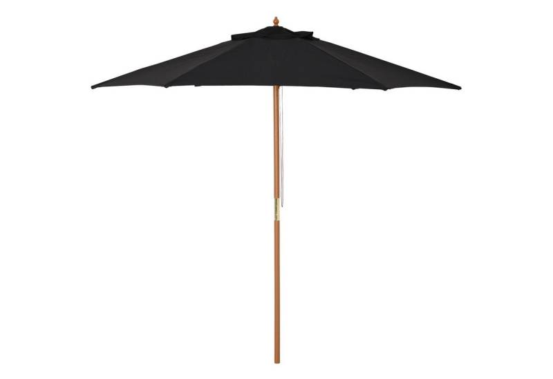 MC Star Sonnenschirm Gartenschirm 2,5m mit 3-stufigem Sonnenschutz aus Bambus, aus Bambus und Polyester Schwarz für Terrasse & Garten von MC Star