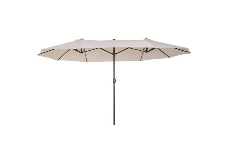 MC Star Sonnenschirm Gartenschirm Marktschirm Doppelsonnenschirm Terrassenschirm, mit Handkurbel Beige Oval 455 x 270 x 240 cm von MC Star
