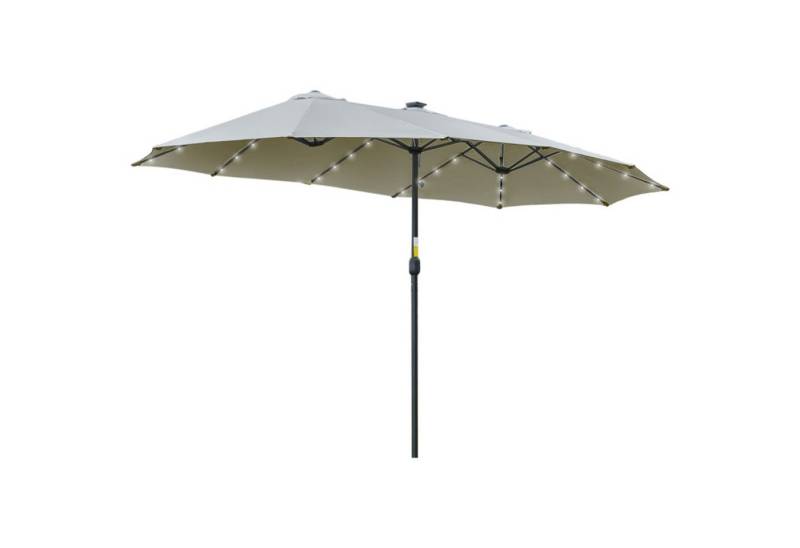 MC Star Sonnenschirm mit LED Solar 4,5m Doppelsonnenschirm Gartenschirm oval, in Hellgrau Schwarz für Terrasse & Garten MC Star Sonnenschirm mit LED Solar 4,5m Doppelsonnenschirm Gartenschirm oval, in Hellgrau Schwarz für Terrasse & Garten von MC Star