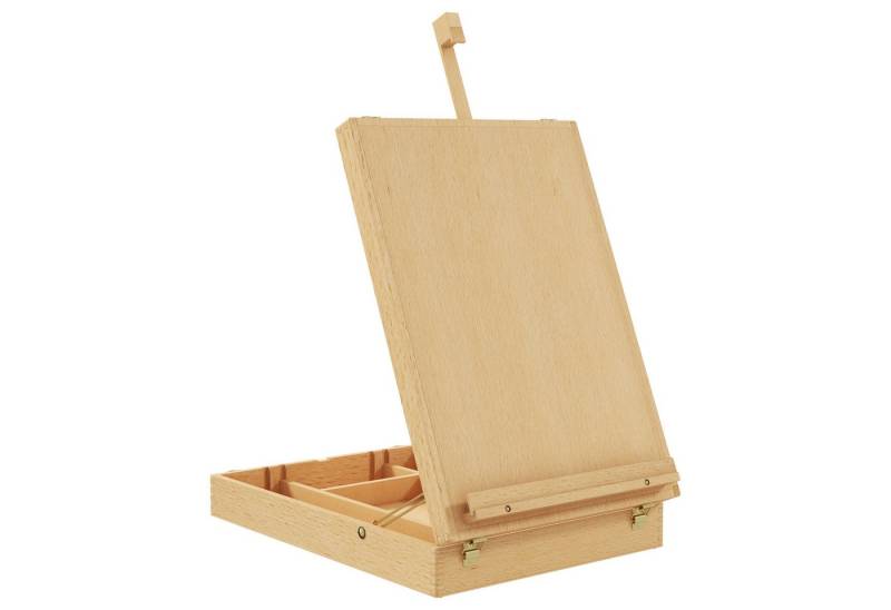 MC Star Staffelei Tischstaffelei Winkelverstellbare Faltbare Kofferstaffelei, mit Griff & Stauraum aus Holz zum Malen und Zeichnen von MC Star