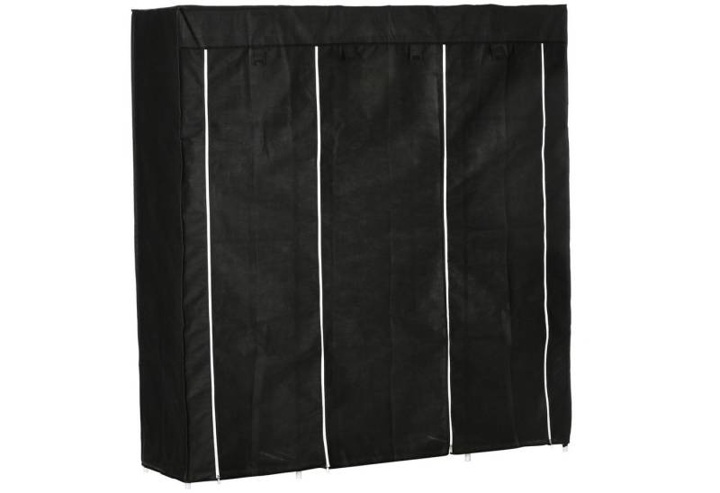 MC Star Stoffschrank mit Reißverschluss, 1 Kleiderstange, 10 Einlegeböden, 150x43x162,5cm (Vliesstoff, platzsparend & robust) von MC Star