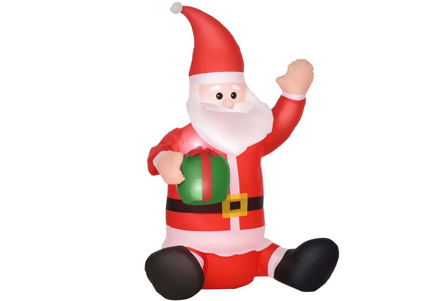 MC Star Weihnachtsfigur Weihnachtsdekoration,1,2 m, selbstaufblasend, LEDs, inkl. Gebläse (Rot +Weiß) von MC Star