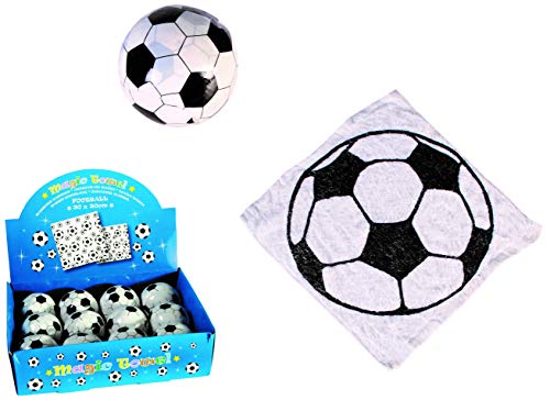 12er Set Magisches Zauber-Handtuch mit Fußball Motiv Waschlappen Kinder-Geburtstag Mitgebsel Geschenk-Idee Party Gewinn Spiel Give-aways Goodies (12er Set) von MC Trend