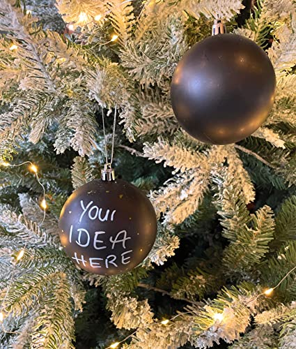 2 Stück Weihnachtskugeln zum Personalisieren, Selbstgestalten & Bemalen Kreide/Tafellack DIY Christbaumschmuck Weihnachtsschmuck Weihnachtsanhänger Weihnachtskugeln Ø 8cm (2) von MC-Trend
