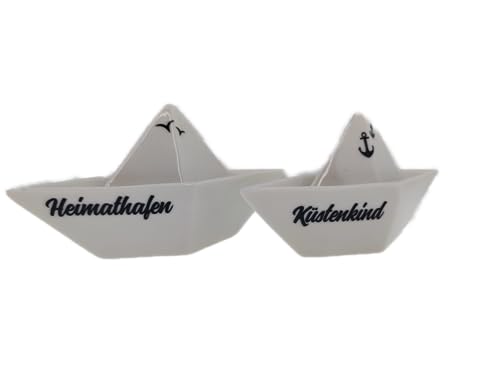 MC-Trend–2er Set Deko Porzellan Papierboote–Küstenkind+Heimathafen–groß ca.15x5,5cm–Porzellan/weiß–Maritime Marine Tischdeko Schiff Geburtstag Hochzeit Jubiläum(2er Set groß Küstenkind+Heimathafen) MC-Trend–2er Set Deko Porzellan Papierboote–Küstenkind+Heimathafen–groß ca.15x5,5cm–Porzellan/weiß–Maritime Marine Tischdeko Schiff Geburtstag Hochzeit Jubiläum(2er Set groß Küstenkind+Heimathafen) von MC-Trend