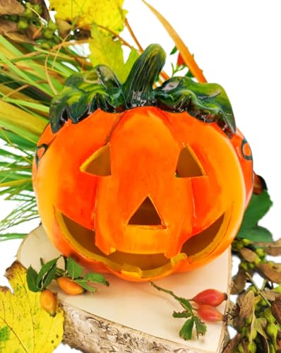 MC-Trend Kürbis Windlicht mit Gesicht Halloween ca. 18x17x17cm aus Keramik für schaurig schöne Herbst Deko orange grün Halloweenparty Grusel Teelicht Kerze lachen Autumn Hexen Geister MC-Trend Kürbis Windlicht mit Gesicht Halloween ca. 18x17x17cm aus Keramik für schaurig schöne Herbst Deko orange grün Halloweenparty Grusel Teelicht Kerze lachen Autumn Hexen Geister von MC-Trend