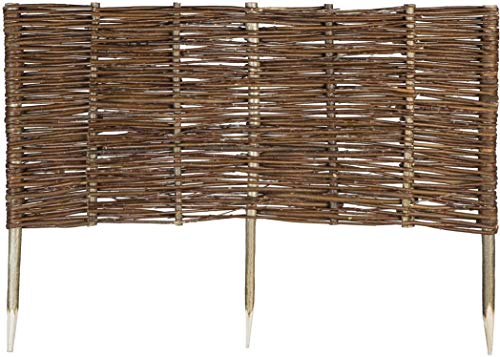 1 Stück Beetbegrenzung aus Weide in 16 Größen | Länge: 120 cm Höhe: 40 cm | Weidenzaun Steckzaun Rasenkante Beeteinfassung holz imprägniert mit Buchepflöcken für leichtes Einsetzen Palisade von MC.Sammler