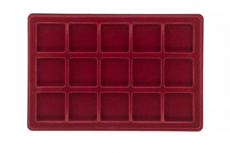 MC.Sammler Aufbewahrungsbox MC.Sammler Münztableau mit Schutzdeckel, Münzkoffer, Münzkassette, 15 Fächer - 55x55mm von MC.Sammler