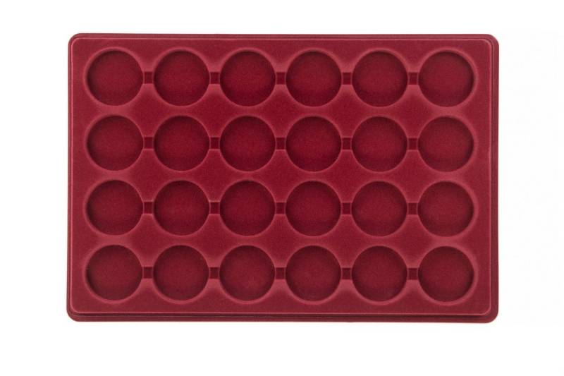 MC.Sammler Aufbewahrungsbox MC.Sammler Münztableau mit Schutzdeckel, Münzkoffer, Münzkassette, 24 Fächer - 44mm Ø von MC.Sammler