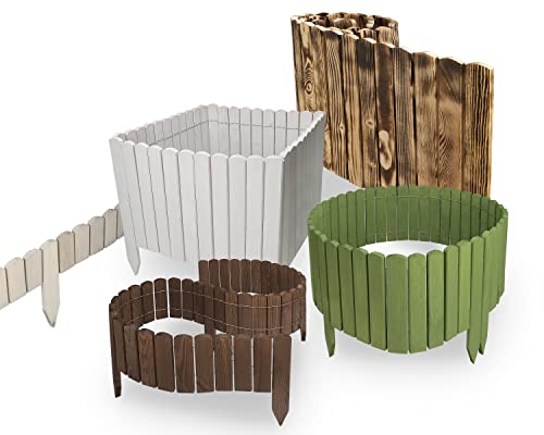MC.Sammler Rollborder in 5 Größen zur Auswahl - Flexibler Gartenzaun Holz Imprägniert - Länge 200 cm, Höhe: 40cm - Beeteinfassung Holz Beetumrandungen Zaun - Umzäunung für Beete, Garten - Weiß MC.Sammler Rollborder in 5 Größen zur Auswahl - Flexibler Gartenzaun Holz Imprägniert - Länge 200 cm, Höhe: 40cm - Beeteinfassung Holz Beetumrandungen Zaun - Umzäunung für Beete, Garten - Weiß von MC.Sammler