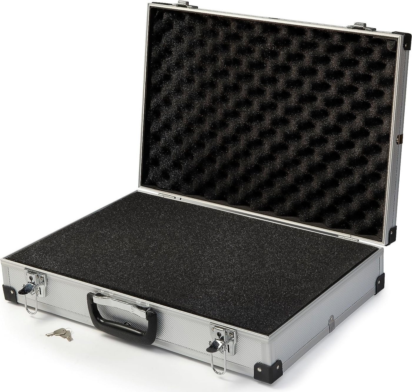 MC.Sammler Werkzeugbox Alukoffer mit Schaumstoff Rasterschaumstoff 400 x 290 x 100 mm (Werkzeug Aufbewahrung Outdoor Koffer mit Schaumstoffeinlage), Transportkoffer für Messinstrumente Messgeräte Kamera von MC.Sammler