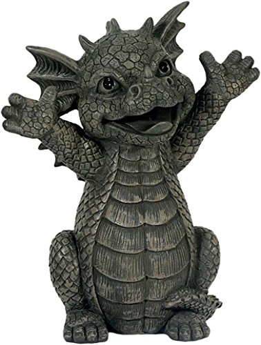 MC Gartenfigur Gartendrache - Modell Hallo - Fantasy Figur Deko Drache Gartendeko von MC