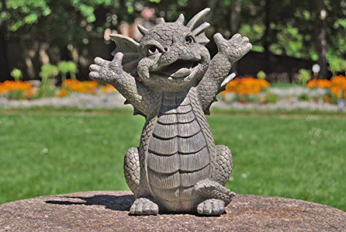 MC Gartenfigur Gartendrache - Modell Hallo klein - Fantasy Figur Deko Drache Gartendeko von MCM