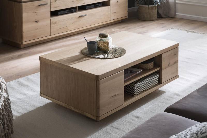 Couchtisch Barcelona in Balkeneiche bianco geölt, ca. 115 x 65 cm, H: 44 cm von MCA Furniture
