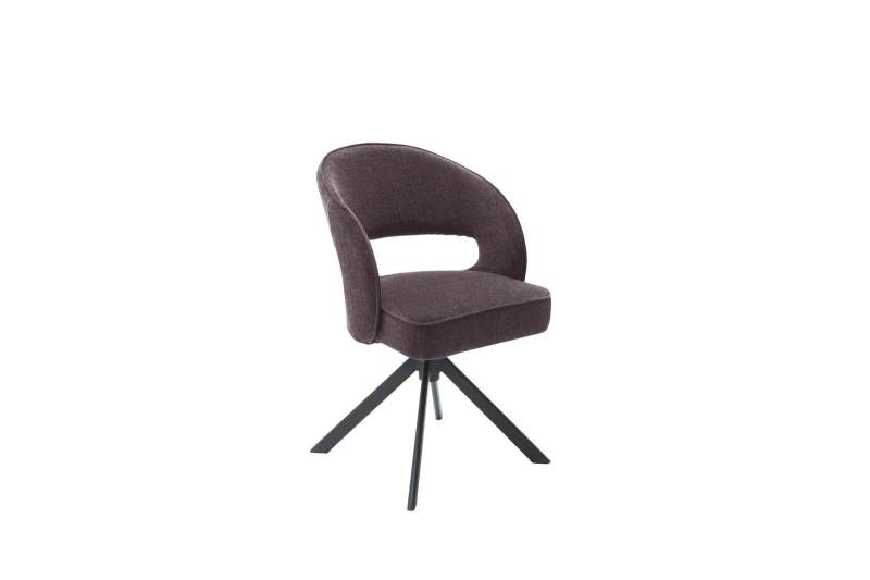 MCA Furniture Stuhl Nicoya, Stoff Chenille-Optik merlot, 4-Fuß-Gestell  schwarz matt, 360 Grad drehbar von MCA Furniture