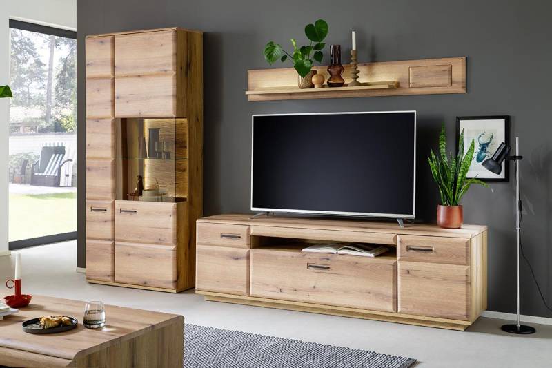 MCA Furniture Wohnkombinationnation NAXOS ca. B300 H206 T50 cm in Eiche Evoke tiefgezogen Nb. von MCA Furniture