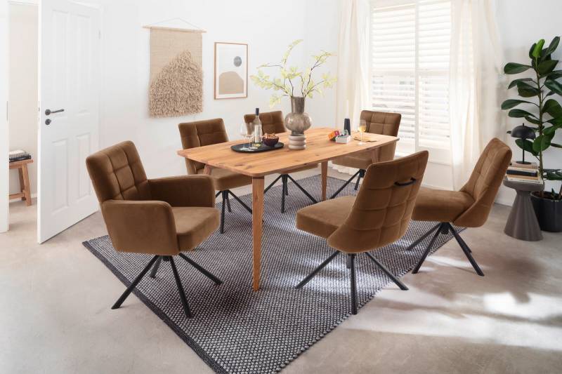 Stuhl  in Stoff Vintagelook anthrazit von MCA Furniture