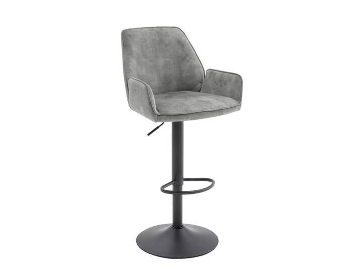 2er Set Barstuhl Ottawa mit Armlehnen Samt drehbar höhenverstellbar grau von MCA-furniture