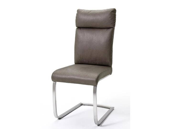 2er Set Freischwinger Stuhl Rabea braun von MCA-furniture