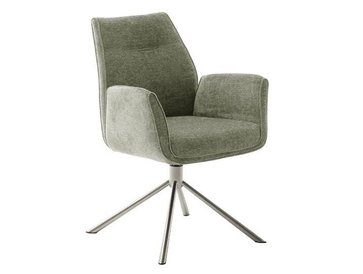 2er Set Stuhl Diveria mit Armlehnen Edelstahl drehbar olive von MCA-furniture