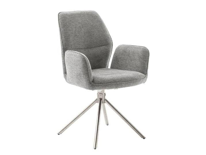 2er Set Stuhl Greyton mit Armlehnen Edelstahl drehbar grau von MCA-furniture