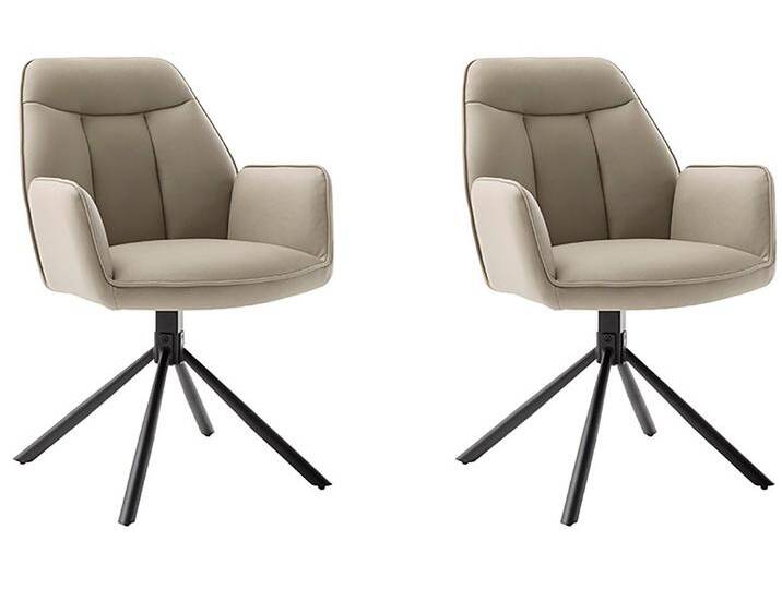 Armlehnstuhl MCA FURNITURE RAFAELA Esszimmerstuhl (2er Set) - Stuhl , braun (cappuccino, schwarz), B:62cm H:89cm T:64cm, Polyester, Stühle, 180 drehbar, Metall, Mikrofaser, belastbar 120 kg von MCA-furniture