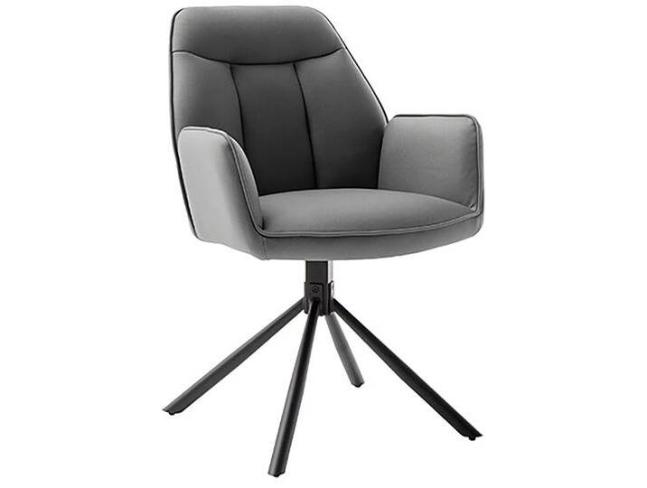 Armlehnstuhl MCA FURNITURE RAFAELA Esszimmerstuhl (2er Set) - Stuhl , grau (anthrazit, schwarz), B:62cm H:89cm T:64cm, Polyester, Stühle, 180 drehbar, Metall, Mikrofaser, belastbar 120 kg von MCA-furniture