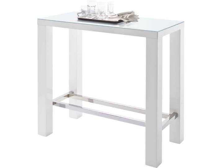Bartisch MCA FURNITURE Jam , weiß (weiß hochglanz, weiß hochglanz, weiß hochglanz), B:120cm H:108cm T:60cm, Tische, Bartisch Stehtisch, Bartisch weiß hochglanz, Küchentisch, Stehtisch mit Sicherheitsglas von MCA-furniture