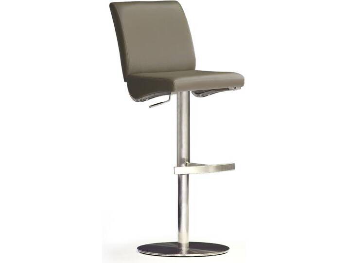 Bistrostuhl MCA FURNITURE BARBECOOL Barhocker Bistrostuhl Tresenhocker , braun (cappuccino, edelstahl gebürstet), B:40cm H:87cm T:50cm, Leder, Stühle, mit Rückenlehne, Bodenplatte rund, 360 drehbar, Sitzhöhe von 55-80cm von MCA-furniture