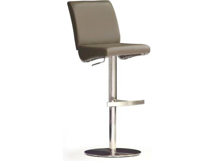 Bistrostuhl MCA FURNITURE BARBECOOL Barhocker Bistrostuhl Tresenhocker , braun (cappuccino, edelstahl gebürstet), B:40cm H:87cm T:50cm, Leder, Stühle, mit Rückenlehne, Bodenplatte rund, 360 drehbar, Sitzhöhe von 55-80cm von MCA-furniture